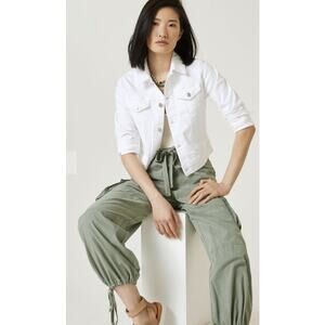 NWT- Anthropologie Edwin $198‎ Denim Jacket Evie Optic White Sz:XS,S,L